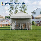 10 x 10 ft Pop-Up Canopy Tent with Removable Sidewall, White in 10 x 10 ft in White, alternate view 7