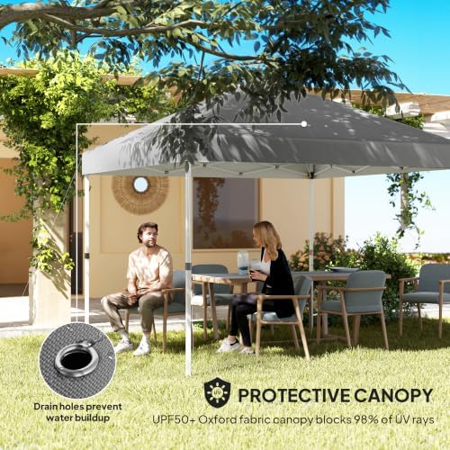 10' x 10' Pop Up Canopy Tent with 2 Half Sidewalls UV50+ Dark Gray, alternate view 6