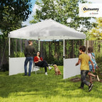 10' x 10' Pop Up Canopy Tent with 2 Half Sidewalls UV50+ White, alternate view 2