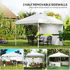 10' x 10' Pop Up Canopy Tent with 2 Half Sidewalls UV50+ White, alternate view 5