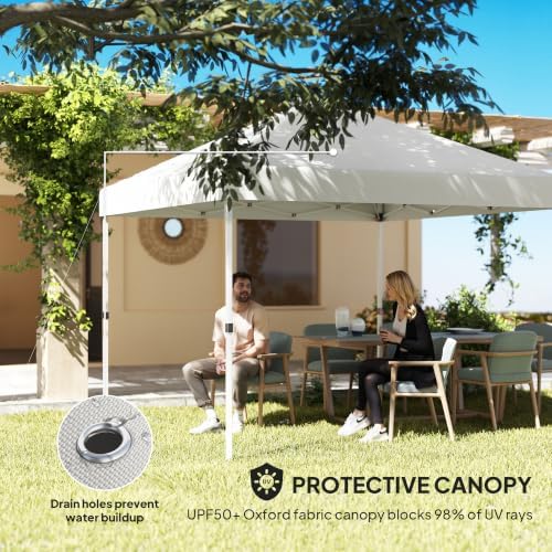 10' x 10' Pop Up Canopy Tent with 2 Half Sidewalls UV50+ White, alternate view 7