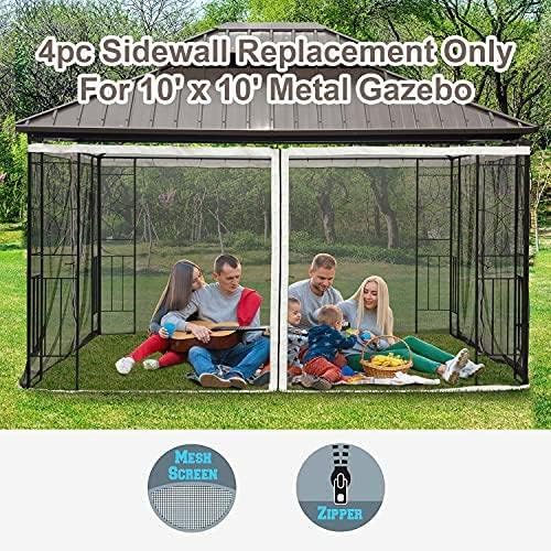 10' x 10' Universal Replacement Mesh Sidewall Netting, Cream, alternate view 5