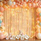 10 x 10ft Dark Champagne Backdrop Curtains with Lights String in W5' x H10'(2 panels) in Dark Champagne, alternate view 2