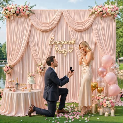 10 x 10ft Dusty Pink Backdrop Curtains, Dusty Pink Drapes for Backdrop in 10 ft X 10 ft(2 Panels 5ft X 10ft) in, alternate
