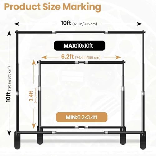10 x 10ft Heavy Duty Backdrop Stand Kit (Black) in 10ft x 10ft in Black, alternate view 2