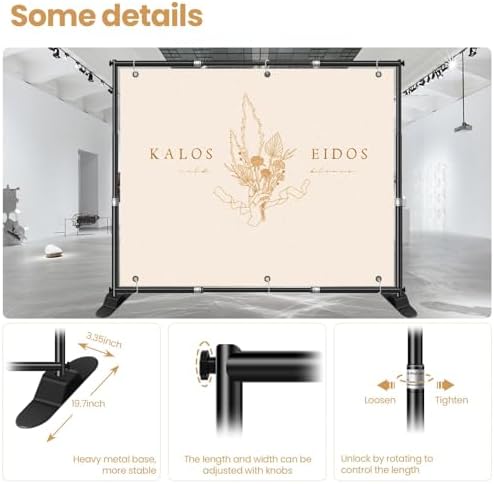 10 x 10ft Heavy Duty Backdrop Stand Kit (Black) in 10ft x 10ft in Black, alternate view 3
