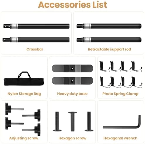 10 x 10ft Heavy Duty Backdrop Stand Kit (Black) in 10ft x 10ft in Black, alternate view 5