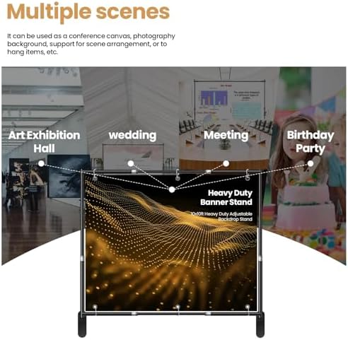 10 x 10ft Heavy Duty Backdrop Stand Kit (Black) in 10ft x 10ft in Black, alternate view 7