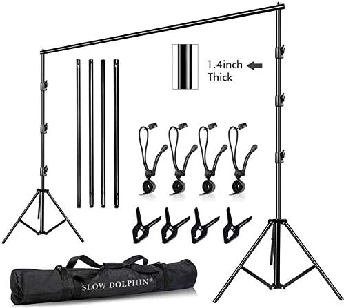 10 x 10Ft Photo Video Studio Heavy Duty Adjustable Muslin Backdrop Stand Background Support System Kit for