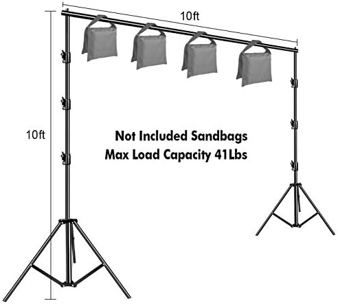 10 x 10Ft Photo Video Studio Heavy Duty Adjustable Muslin Backdrop Stand Background Support System Kit for, alternate view 5