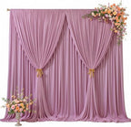 10 x 10ft Rose Pink Backdrop Curtains, Dusty Rose Drapes for Backdrop in 10 ft X 10 ft(2 Panels 5ft X 10ft) in, alternate