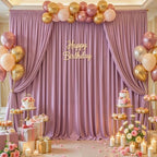 10 x 10ft Rose Pink Backdrop Curtains, Dusty Rose Drapes for Backdrop in 10 ft X 10 ft(2 Panels 5ft X 10ft) in, alternate