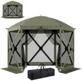 10 x 11 ft Pop Up Gazebo Screen Tent, Instant Camping Canopy Green in 10 x 11 ft