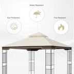 10 x 12 FT Gazebo Replacement Canopy for Regency II L-GZ798PST, Beige in 10 x 12 FT in Beige, alternate view 3