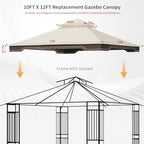 10 x 12 FT Gazebo Replacement Canopy for Regency II L-GZ798PST, Beige in 10 x 12 FT in Beige, alternate view 4
