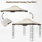 10 x 12 FT Gazebo Replacement Canopy for Regency II L-GZ798PST, Beige in 10 x 12 FT in Beige, alternate view 6