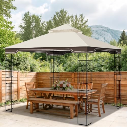 10 x 12 FT Gazebo Replacement Canopy for Regency II L-GZ798PST, Beige in 10 x 12 FT in Beige, alternate view 7