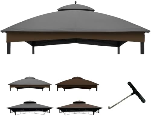 10 x 12 Gazebo Canopy Replacement Top for #GF-12S004B-1, Cover Only, Gray in Gray