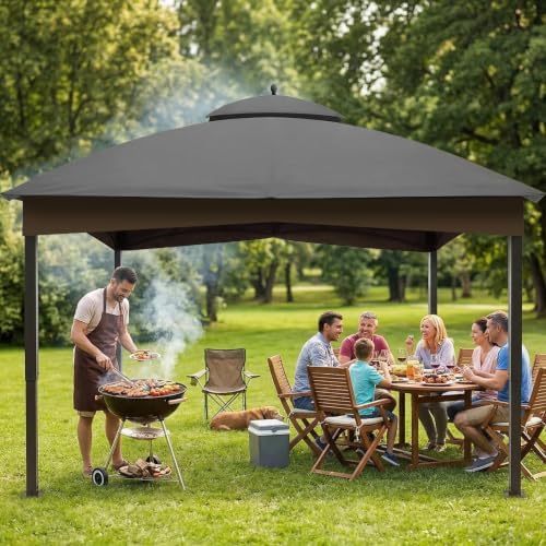10 x 12 Gazebo Canopy Replacement Top for #GF-12S004B-1, Cover Only, Gray in Gray, alternate view 2