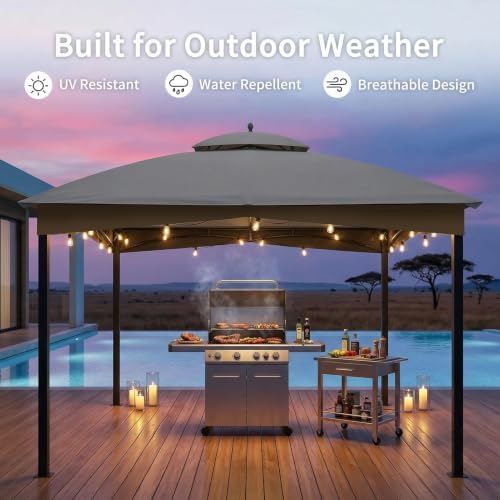 10 x 12 Gazebo Canopy Replacement Top for #GF-12S004B-1, Cover Only, Gray in Gray, alternate view 5