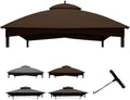 10' x 12' Gazebo Canopy Replacement Top Only, Cover Only, Brown in Brown