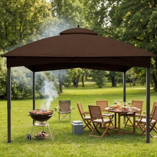 10' x 12' Gazebo Canopy Replacement Top Only, Cover Only, Brown in Brown, alternate view 2
