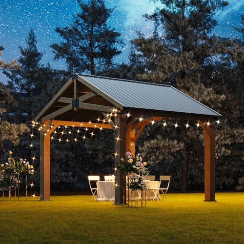 10' x 12' Hardtop Wood Gazebo with Galvanized Steel Gable Roof, alternate view 2