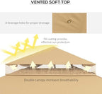 10' x 12' Patio Gazebo with Corner Frame Shelves Brown, alternate view 6