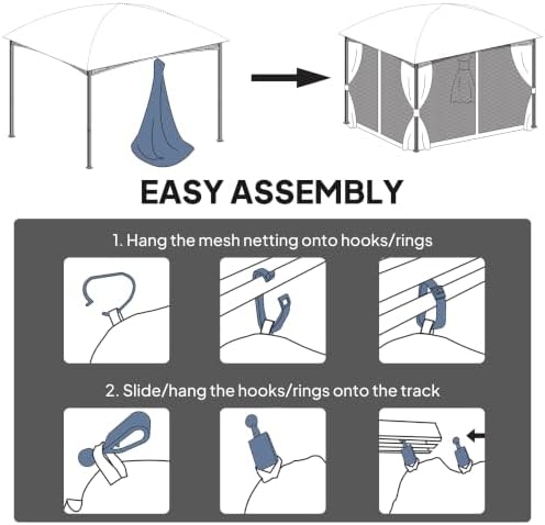 10' x 12' Universal Replacement Mesh Sidewall Netting, Beige in Beige, alternate view 5