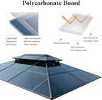 10' X 13' Hardtop Gazebo, Outdoor Polycarbonate Gazebo on Clearance Double Roof Canopy with Breathable Netting &, alternate