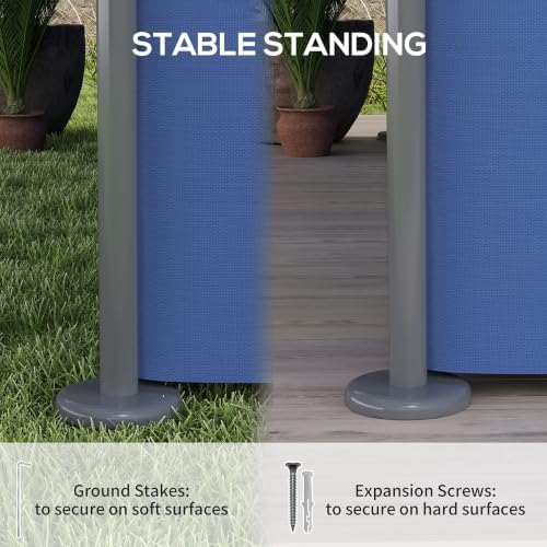 10' x 13' Patio Gazebo Double Roof Outdoor Gazebo Dark Blue, alternate view 7