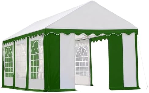 10 x 20 Commercial Grade Party Tent and Enclosure Kit, White/Green