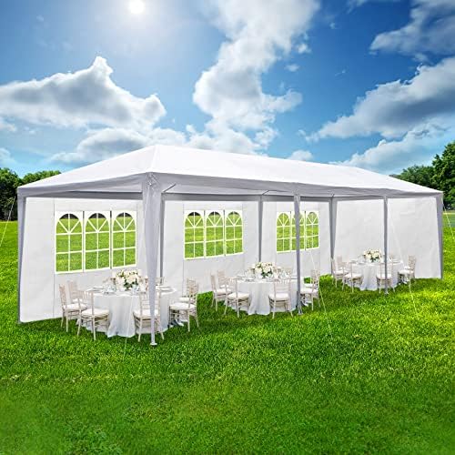 10' x 30' Outdoor Waterproof Gazebo Canopy Tent with Removable Sidewalls and Windows Heavy Duty Tent for Party