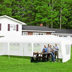 10' x 30' Party Tent, Portable Outdoor Tent with 5 Removable Sidewalls, and Connection Stakes, Ropes, Suitable