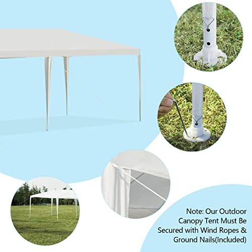 10' x 30' Party Tent, Portable Outdoor Tent with 5 Removable Sidewalls, and Connection Stakes, Ropes, Suitable, alternate