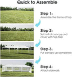 10' x 30' Party Tent, Portable Outdoor Tent with 5 Removable Sidewalls, and Connection Stakes, Ropes, Suitable, alternate