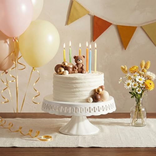 10" x 5.1" White Round Ceramic Cake Stand, Elegant Lace Cake Platter, Dessert Candy Fruit Cupcake Pie Stand, for, alternate