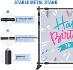 10 x 8 FT Banner Stand Kit, Adjustable Backdrop Stand for Parties, Heavy-Duty Photography Step and Repeat Stand, alternate