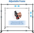 10 x 8 FT Banner Stand Kit, Adjustable Backdrop Stand for Parties, Heavy-Duty Photography Step and Repeat Stand, alternate