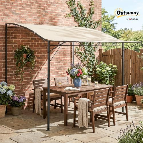 10' x 8' Outdoor Pergola and Patio Gazebo Cream White, alternate view 2