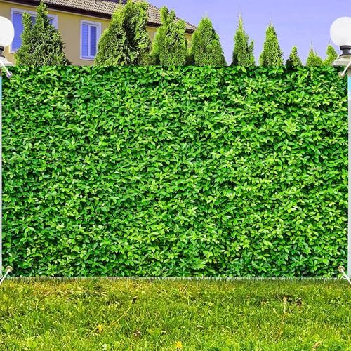 10 x 8ft Green Leaf Wall Background Large Green Grass Wall Backdrop Birthday Banner for Woman Men Birthday Party, alternate