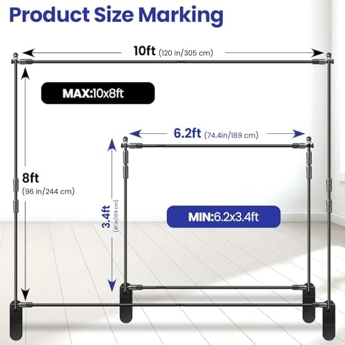 10 x 8ft Photo Heavy Duty Backdrop Stand Kit in 10 x 8ft, alternate view 2