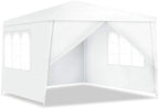 10'x10' Canopy Tent, Party Wedding BBQ Tent, Heavy Duty Gazebo Shelter Pavilion Cater w/4 Removable Sidewalls
