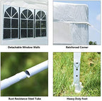 10'x10' Canopy Tent, Party Wedding BBQ Tent, Heavy Duty Gazebo Shelter Pavilion Cater w/4 Removable Sidewalls, alternate view