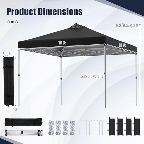 10 x10 Ft Pop Up Canopy with Center Lock in 10 x10 Ft, alternate view 3
