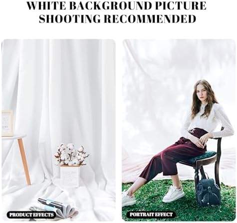 10 X10 FT White Backdrop Screen for Photography, Background Cloth for Soft Light, White Backdrop Curtain for, alternate view