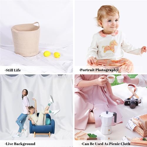 10 X10 FT White Backdrop Screen for Photography, Background Cloth for Soft Light, White Backdrop Curtain for, alternate view