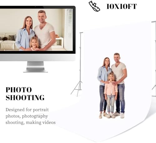 10 X10 FT White Backdrop Screen for Photography, Background Cloth for Soft Light, White Backdrop Curtain for, alternate view