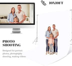10 X10 FT White Backdrop Screen for Photography, Background Cloth for Soft Light, White Backdrop Curtain for, alternate view