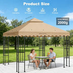 10'X10' Gazebo Canopy Top Replacement Double Tier Canopy Replacement Top Cover with Air Vent Grill Top Roof for, alternate